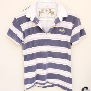 Equine Couture Pink and Purple Striped Polo L